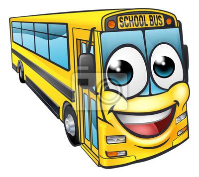 Mascotte de personnage de dessin anime de bus scolaire 400 101429144
